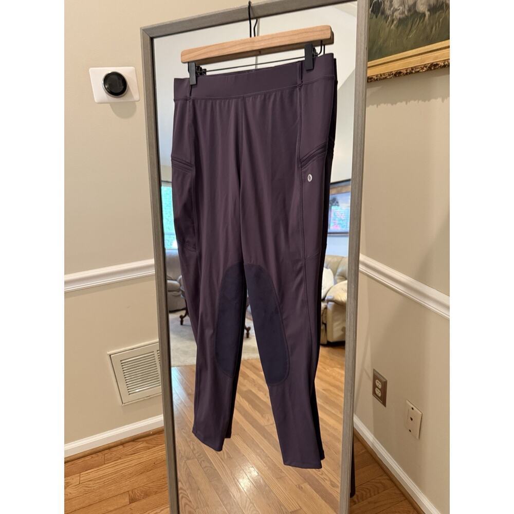 Santiny Equestrian Pants Womens Large Grey Stretch Breeches